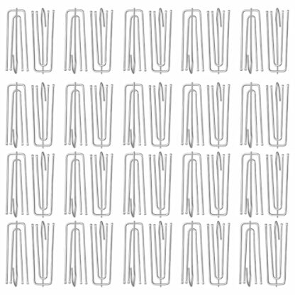 40pcs Curtain Hooks, Curtain Hooks Metal, Curtain Pleat Hooks, Pinch Pleat Curtain Hooks, Curtain Track Hooks, for Doors, Windows, Bathroom Curtains, Pleated Curtain Hanger (stainless Steel) - Image 2