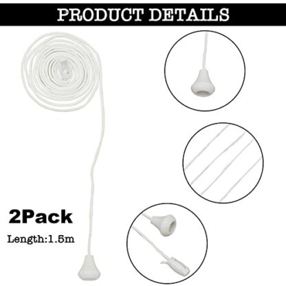 4Pcs Nylon Pull Cord Light Switch Bathroom Light Pull Cord,Replacement Cord Pull for Ceiling Switch,Bathroom Ceiling Light Pull Cords for Ceiling Switches, Bathroom Light, Switch Replacement Wire-1.5m 4 4Pcs Nylon Pull Cord Light Switch Bathroom Light Pull Cord,Replacement Cord Pull for Ceiling Switch,Bathroom Ceiling Light Pull Cords for Ceiling Switches, Bathroom Light, Switch Replacement Wire-1.5m - Image 4