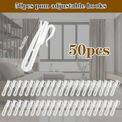 50PCS Lifting Adjustable Curtain Hooks Plastic Pinch Pleat Clips, Drapery Hooks Ratchet System Curtain Track Gliders Caravan Curtain Hooks Pins for Drapes, Door and Shower Curtains (70mm) 3 50PCS Lifting Adjustable Curtain Hooks Plastic Pinch Pleat Clips, Drapery Hooks Ratchet System Curtain Track Gliders Caravan Curtain Hooks Pins for Drapes, Door and Shower Curtains (70mm) - Image 3