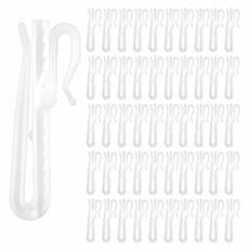 50PCS Lifting Adjustable Curtain Hooks Plastic Pinch Pleat Clips, Drapery Hooks Ratchet System Curtain Track Gliders Caravan Curtain Hooks Pins for Drapes, Door and Shower Curtains (70mm)