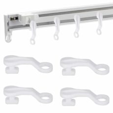 50pcs Curtain Hooks Plastic White Gliders Durable Curtain Glider Hooks for Smooth Sliding Curtain Rail Track Gliders Ideal for Home and Office (White)