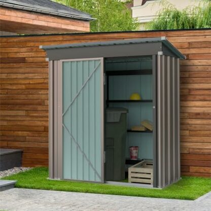 5x3 Foot Metal Garden Storage Shed, Galvanized Metal Garden Shed, Maintenance-Free Metal Shed, Tool Storage Shed, Strong Reinforced Roof 2 5x3 Foot Metal Garden Storage Shed, Galvanized Metal Garden Shed, Maintenance-Free Metal Shed, Tool Storage Shed, Strong Reinforced Roof - Image 2