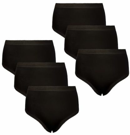 6 Pack Ladies Briefs Maxi, 100% Cotton Full Comfort Fit Underwear, Size range 8-20 - Image 2