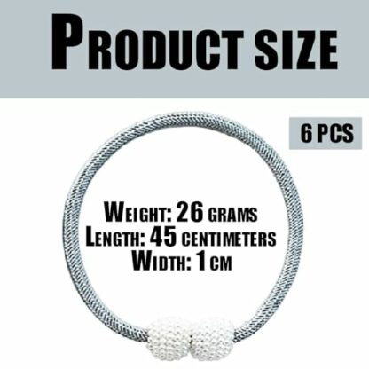 6 Pcs Curtain Tie Backs, Magnetic Curtain Tiebacks, Convenient Drape Tie Backs for Curtains Decorative Holdbacks Holder Curtain Tiebacks for Window Draperies for Drapes Modern Curtain Clips - Image 3