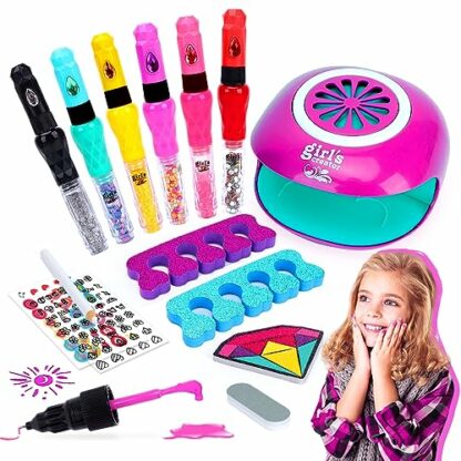 7-8-9-10-11-12-Year-Old Girls Gifts: Kids Nail Polish Set for Girls Toys Ages 8-12 Birthday Presents Gift Nails Salon Craft Kits for Girls Ages 7-12 Spa丨Makeup Kit for Girls 10-12 Nail Art Studio 2 7-8-9-10-11-12-Year-Old Girls Gifts: Kids Nail Polish Set for Girls Toys Ages 8-12 Birthday Presents Gift Nails Salon Craft Kits for Girls Ages 7-12 Spa丨Makeup Kit for Girls 10-12 Nail Art Studio - Image 2