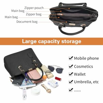 ACNCN Womens Satchel Handbag Tote Purse Top Handle Shoulder Bags Ladies Tote Bag Casual for Outdoor Working - Image 4