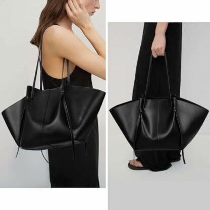 ACUYE Leather Tote Bag for Women Faux Leather Work Bag Top Handle Bag Dumpling Bag Trendy Y2K Bag Hobo Handbag 3 ACUYE Leather Tote Bag for Women Faux Leather Work Bag Top Handle Bag Dumpling Bag Trendy Y2K Bag Hobo Handbag - Image 3