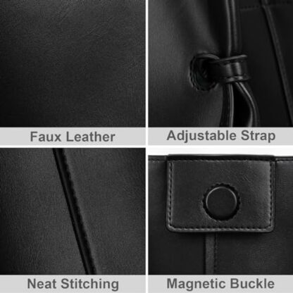 ACUYE Leather Tote Bag for Women Faux Leather Work Bag Top Handle Bag Dumpling Bag Trendy Y2K Bag Hobo Handbag 4 ACUYE Leather Tote Bag for Women Faux Leather Work Bag Top Handle Bag Dumpling Bag Trendy Y2K Bag Hobo Handbag - Image 4