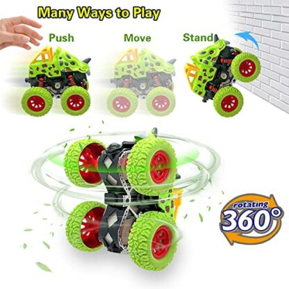 AESTEMON Dinosaur Truck Toys for 3 Year Old Boys Gift, 2 Pack Toy Cars 3 4 5 Year Old Toddler Boy Toys, Pull Back Inertia Vehicles Monster Trucks 4 AESTEMON Dinosaur Truck Toys for 3 Year Old Boys Gift, 2 Pack Toy Cars 3 4 5 Year Old Toddler Boy Toys, Pull Back Inertia Vehicles Monster Trucks - Image 4