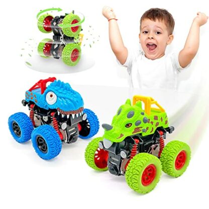 AESTEMON Dinosaur Truck Toys for 3 Year Old Boys Gift, 2 Pack Toy Cars 3 4 5 Year Old Toddler Boy Toys, Pull Back Inertia Vehicles Monster Trucks 2 AESTEMON Dinosaur Truck Toys for 3 Year Old Boys Gift, 2 Pack Toy Cars 3 4 5 Year Old Toddler Boy Toys, Pull Back Inertia Vehicles Monster Trucks - Image 2