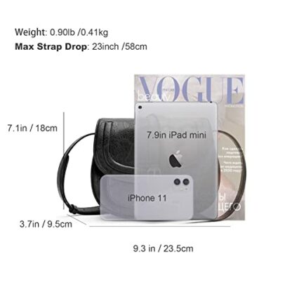 AFKOMST Crossbody Bag for Women Small Satchel and Shoulder Bag Vintage Saddle Handbags Vegan Leather - Image 3
