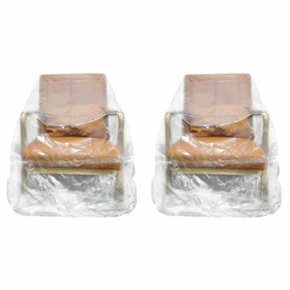 ALNKDH 2PCS Plastic Chair Covers,4 Mil Thick Heavy Duty Dust-Proof Moving Bags, Extra Large Waterproof & Clear Chair Cover Protectors For Armchairs And Recliners 65 x 43 x 35 Inches - Image 2