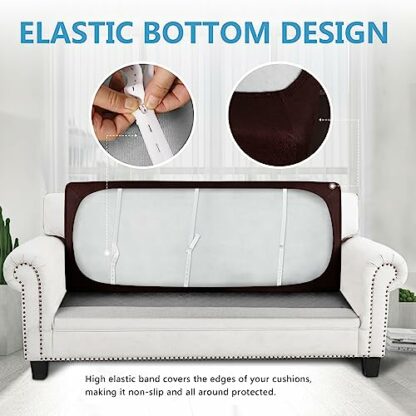 ANARACHON Leather Look Couch Cushion Covers Sofa Seat Slipcovers Sets Couches Furniture Protector for Sectional Armchair Loveseat Pets Kids Stretch Spandex Fabric - Image 4