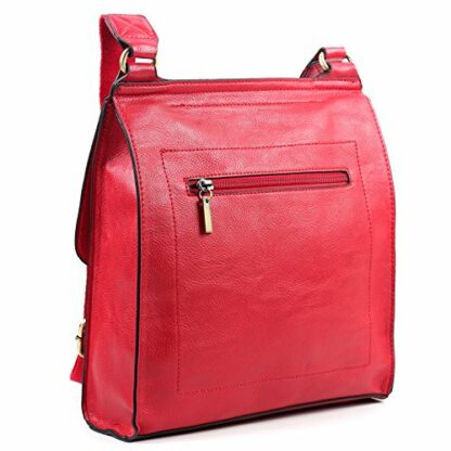 AOSSTA Women's Cross-Body Bags Leather Large/Medium Twist Lock Cross Body Messenger Bag Turnlock Shoulder Bag - Image 4