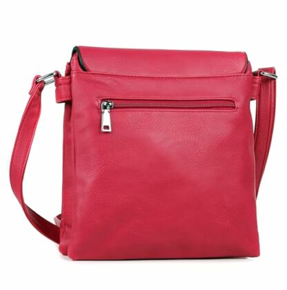 AOSSTA Women's Cross Body Shoulder Messenger Bag Multiple Slip and Zip Pockets Handbag with Storage Pocket Adjustable Strap - Image 4