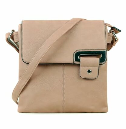 AOSSTA Women's Cross Body Shoulder Messenger Bag Multiple Slip and Zip Pockets Handbag with Storage Pocket Adjustable Strap - Image 2