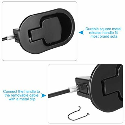 APACALI Recliner Pull Cable Replacement Set of 2, Universal Black Sofa Couch Recliner Release Cables with Metal Pull Handle fits Most Recliner Brands, Hook Exposed Cable Length (4.75") 4 APACALI Recliner Pull Cable Replacement Set of 2, Universal Black Sofa Couch Recliner Release Cables with Metal Pull Handle fits Most Recliner Brands, Hook Exposed Cable Length (4.75") - Image 4