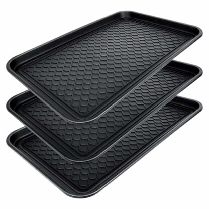 ASAB Pack of 3 Shoe Drip Tray Waterproof Boot Tray Mat Multipurpose Soft Polypropylene Shoe Tray for Rain Winter Boots Mat Non-Slip and Durable Shoe Drip Tray for Garden Indoor Outdoor Shed Garage - Image 2
