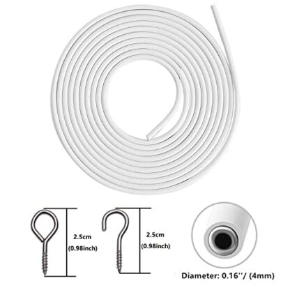 ASIWUJING Curtain Wire Net Curtain Wire Cord Cable with Hooks and Eyes - Image 3