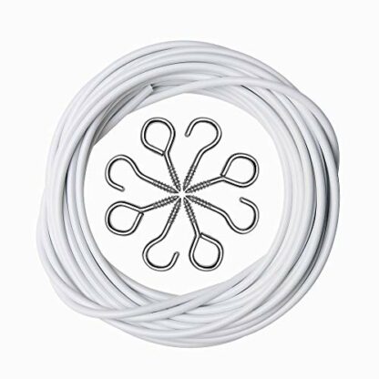 ASIWUJING Curtain Wire Net Curtain Wire Cord Cable with Hooks and Eyes - Image 2