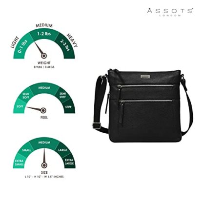 ASSOTS Crossbody Bags for Women – Real Leather Sling with Multiple Pockets and Adjustable Strap – Perfect for Daily Use and Gifting - Image 4