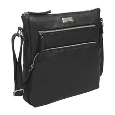 ASSOTS Leather Crossbody Bag for Women – Triple Zip Crossover Purse Travel Bag Fits iPad Pro 11”