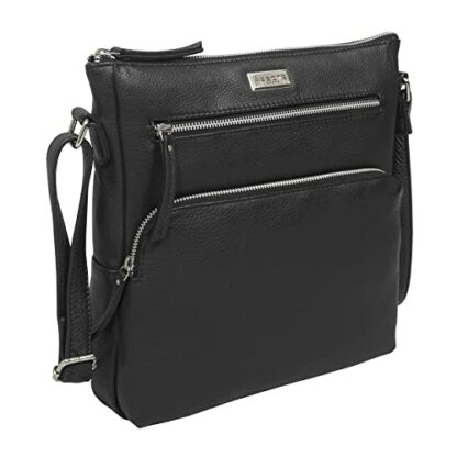 ASSOTS Leather Crossbody Bag for Women – Triple Zip Crossover Purse Travel Bag Fits iPad Pro 11” - Image 2