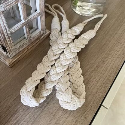 AUTUUCKEE 2 Pcs Curtain Tieback, Braided Curtain Tiebacks Curtain Tie Polyester, Hand-Woven Rope Curtain Holdbacks with 2Pcs Metal Hook, for Home Bedroom Office Curtain Decor(Beige) 4 AUTUUCKEE 2 Pcs Curtain Tieback, Braided Curtain Tiebacks Curtain Tie Polyester, Hand-Woven Rope Curtain Holdbacks with 2Pcs Metal Hook, for Home Bedroom Office Curtain Decor(Beige) - Image 4