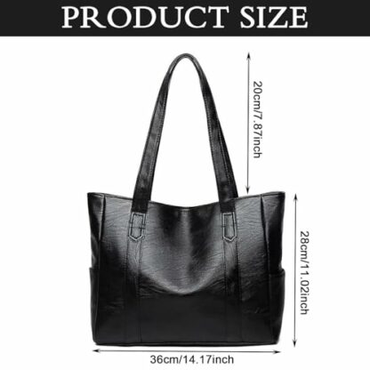 AYNKH Ladies Tote Bag PU Leather Handbag, Large Capacity Top Handle Soft Wide Shoulder Straps Fashion for Work School Travel Shopping 3 AYNKH Ladies Tote Bag PU Leather Handbag, Large Capacity Top Handle Soft Wide Shoulder Straps Fashion for Work School Travel Shopping - Image 3
