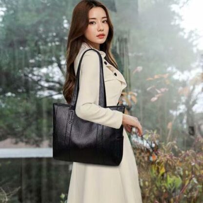 AYNKH Ladies Tote Bag PU Leather Handbag, Large Capacity Top Handle Soft Wide Shoulder Straps Fashion for Work School Travel Shopping 4 AYNKH Ladies Tote Bag PU Leather Handbag, Large Capacity Top Handle Soft Wide Shoulder Straps Fashion for Work School Travel Shopping - Image 4
