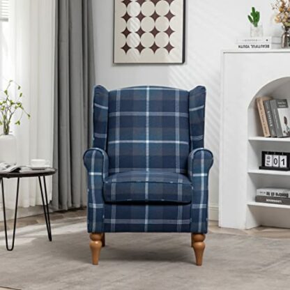 AZRBOPO Wingback Tartan Armchair - Image 4