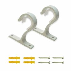 AZWOOD Adjustable Curtain Pole Bracket, Heavy Duty Curtain Rail Brackets, Ceiling Hanging Drapery Rod Holder Closet Wardrobe Supports Hooks Fixing Rod Bracket with Screw ​for ø20-28mm Rods