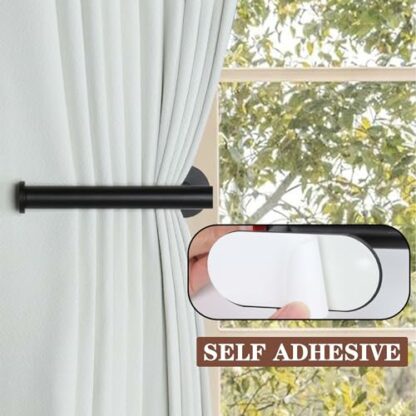 Adhesive Curtain Holdbacks Curtain Tie Backs Curtain Holdbacks No Drill Curtain Pull Backs Adhesive Curtain Hooks Curtain Holders for Drapes - Image 3