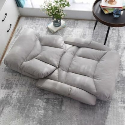 Adjustable 5Position Foldable Lazy Sofa Bed Lounge Chair with Armrest Folding Floor Gaming Recliner for Living Room, Bedroom Indoor Reading Chair Beige 4 Adjustable 5Position Foldable Lazy Sofa Bed Lounge Chair with Armrest Folding Floor Gaming Recliner for Living Room, Bedroom Indoor Reading Chair Beige - Image 4