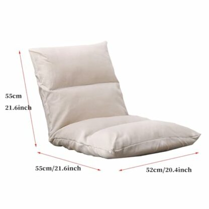 Adjustable 6Position Folding Floor Video Gaming Chair Foldable Sofa Lounger Bed Couch Recliner Lazy Sofa for TV Reading Beige Color - Image 3