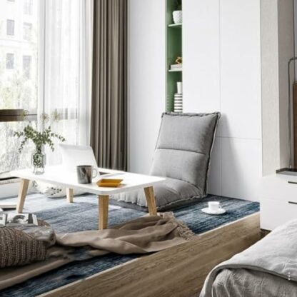 Adjustable 6Position Folding Floor Video Gaming Chair Foldable Sofa Lounger Bed Couch Recliner Lazy Sofa for TV Reading Beige Color - Image 4