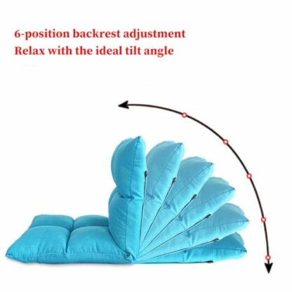 Adjustable Floor Chair with 6 Positions Foldable Lazy Sofa Gaming Chair with Pillow for Living Room, Bedroom, Office Beige 4 Adjustable Floor Chair with 6 Positions Foldable Lazy Sofa Gaming Chair with Pillow for Living Room, Bedroom, Office Beige - Image 4