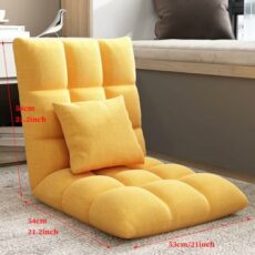 GIZNXBA Floor Chair With 6 Adjustable Positions, Foldable Floor Lazy Sofa, Folding Floor Gaming Chair With Pillow, Meditating Floor Chair For Living Room, Bedroom, Office