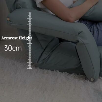 GIZNXBA Foldable Floor Chair Lazy Sofa With 5 Adjustable Positions, Folding Floor Gaming Chair With Pillow, Padded Armchair With Back Support, Adjustable Yoga Chair For Bedroom - Image 4