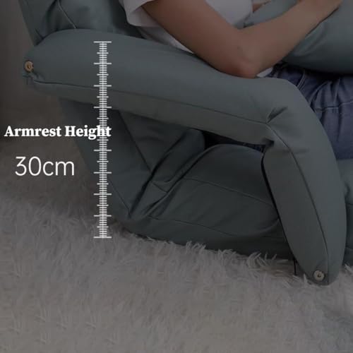 Adjustable Folding Floor Chair with 5 Positions, Pillow and Back Support Brown Color, Perfect for Gaming, Yoga, and Relaxing Foldable and Portable for Bedroom Use. - Image 3