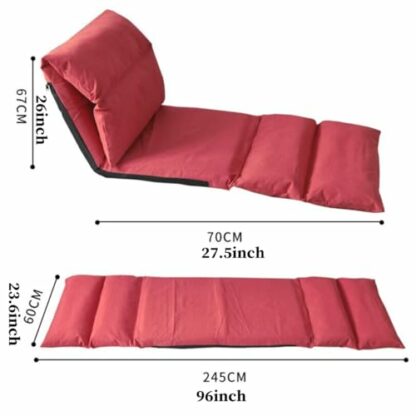 Adjustable Folding Floor Chair with Back Support 5Position Lazy Sofa Chair for TV Reading and Meditation Comfy Seat for Bedroom Gray - Image 3