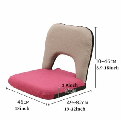 Adjustable Folding Gaming Floor Chair with Comfy Cushions and Back Support Japanese Style Meditation Seat for Living Room and Bay Window 14Position Comfort Seating - Image 3