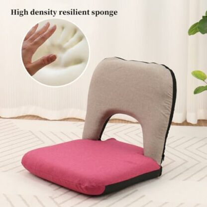 Adjustable Folding Gaming Floor Chair with Comfy Cushions and Back Support Japanese Style Meditation Seat for Living Room and Bay Window 14Position Comfort Seating - Image 4