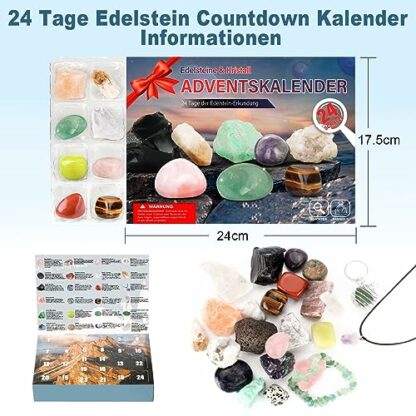Advent Calendar 2023 Countdown Calendar Crystals for Kids,Christmas 24 Days Countdown Surprises,Natural Minerals and Rocks The Best Gift for Boys,Girls and Geology Enthusiasts - Image 4