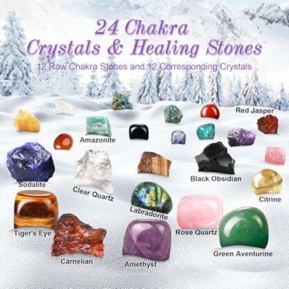 Advent Calendar 2024 Crystals Women 24 Days Chakra Crystals&Healing Stones,Christmas Countdown Calendar Natural Stones Crystals Healing Journey for Girls Boys 4 Advent Calendar 2024 Crystals Women 24 Days Chakra Crystals&Healing Stones,Christmas Countdown Calendar Natural Stones Crystals Healing Journey for Girls Boys - Image 4