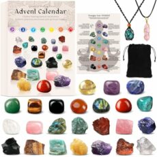 Advent Calendar 2024 Crystals Women 24 Days Chakra Crystals&Healing Stones,Christmas Countdown Calendar Natural Stones Crystals Healing Journey for Girls Boys