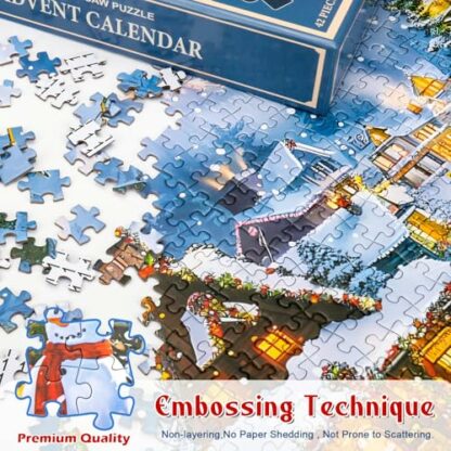 Advent Calendar 2024 Jigsaw Puzzle,24 Box Christmas Countdown Calendar,1008 Pieces,Christmas Village,19.7 inches x 27.6 inch - Image 4