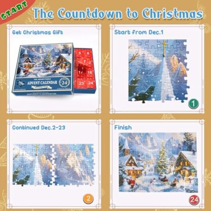Advent Calendar 2024 Jigsaw Puzzles-70 x 50 cm-1008 pieces puzzles,Advent Calendar Jigsaw Puzzles for adults and children,Christmas Puzzles gift for boys,girls(A-CZ) 3 Advent Calendar 2024 Jigsaw Puzzles-70 x 50 cm-1008 pieces puzzles,Advent Calendar Jigsaw Puzzles for adults and children,Christmas Puzzles gift for boys,girls(A-CZ) - Image 3