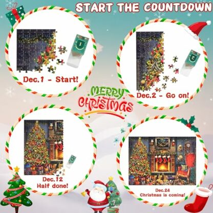 Advent Calendar 2024 Jigsaw Puzzles - Christmas Fireplace, 1008 Pieces Christmas Puzzles for Adults Kids, 24 Days Surprise Christmas Countdown Advent Calendar Puzzle Christmas Gifts Xmas Decor 4 Advent Calendar 2024 Jigsaw Puzzles - Christmas Fireplace, 1008 Pieces Christmas Puzzles for Adults Kids, 24 Days Surprise Christmas Countdown Advent Calendar Puzzle Christmas Gifts Xmas Decor - Image 4