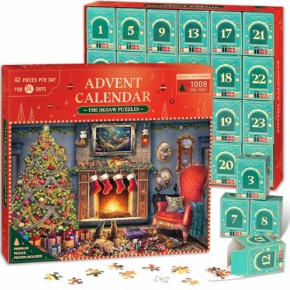 Advent Calendar 2024 Jigsaw Puzzles - Christmas Fireplace, 1008 Pieces Christmas Puzzles for Adults Kids, 24 Days Surprise Christmas Countdown Advent Calendar Puzzle Christmas Gifts Xmas Decor 2 Advent Calendar 2024 Jigsaw Puzzles - Christmas Fireplace, 1008 Pieces Christmas Puzzles for Adults Kids, 24 Days Surprise Christmas Countdown Advent Calendar Puzzle Christmas Gifts Xmas Decor - Image 2